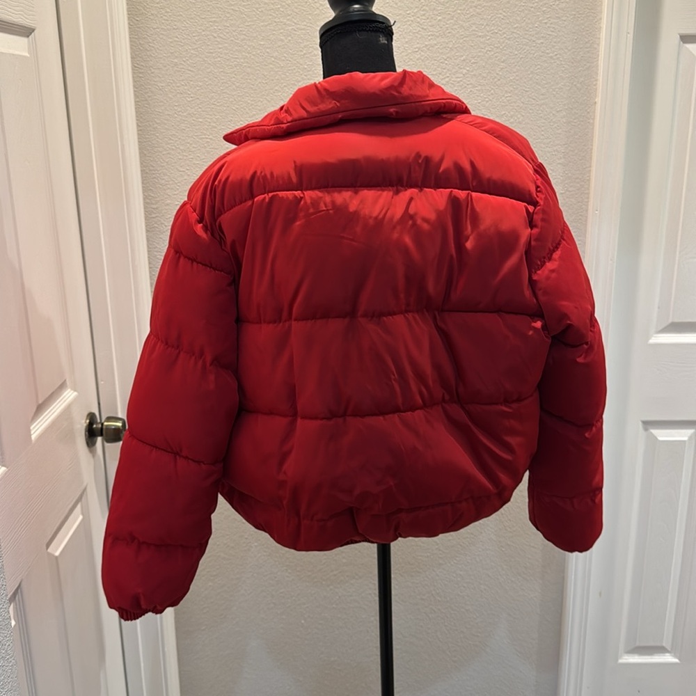 Vibrant Red Puffer Jacket - Picture 3 of 4